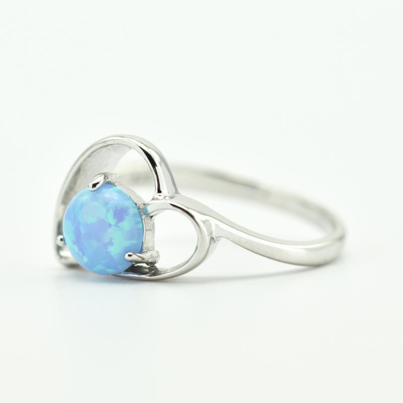 Prsten s modrým opálem 11066