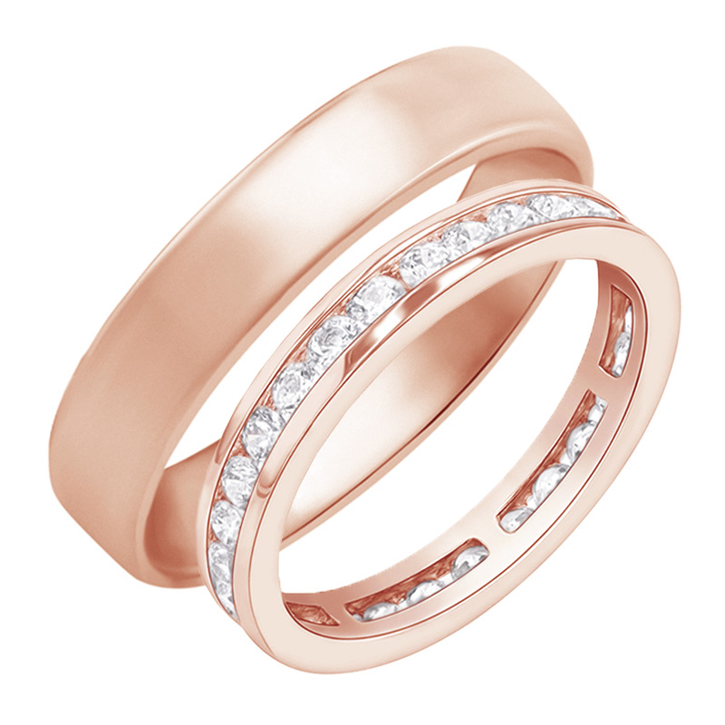 Eternity prsten s diamanty a pánský komfortní prsten Branko 111156