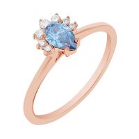 Zásnubní prsten s 0.30ct IGI certifikovaným modrým lab-grown diamantem Wilf