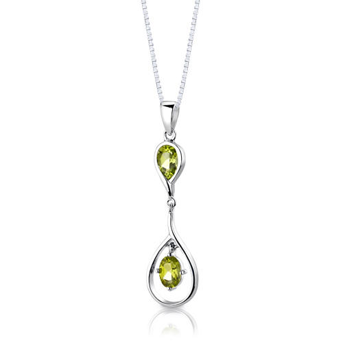 Stříbrný olivínový náhrdelník 11196