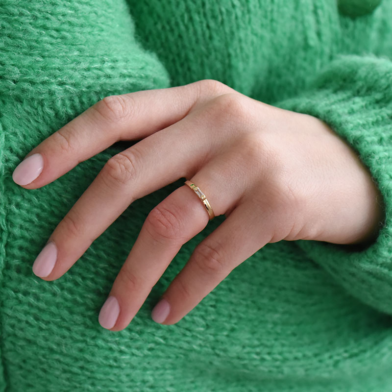 Jemný prsten s moissanitem Xenia 112016