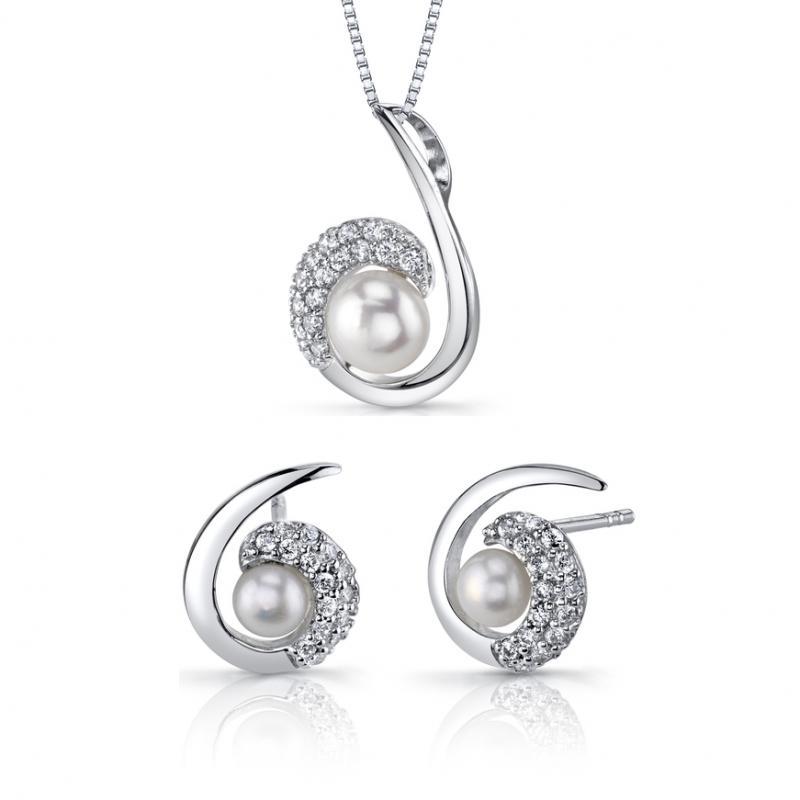 Stříbrná perlová kolekce Leiko