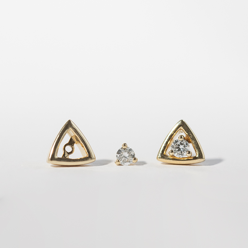 Trojúhelníkové náušnice 2v1 s lab-grown diamanty Milly 113206