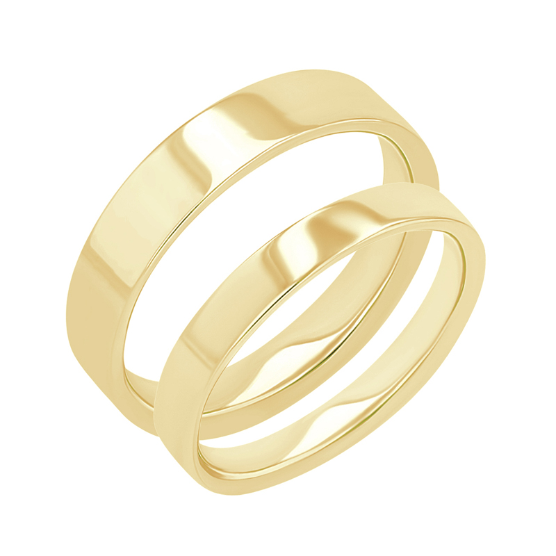 Ploché snubní prsteny ze zlata Ilah 113536