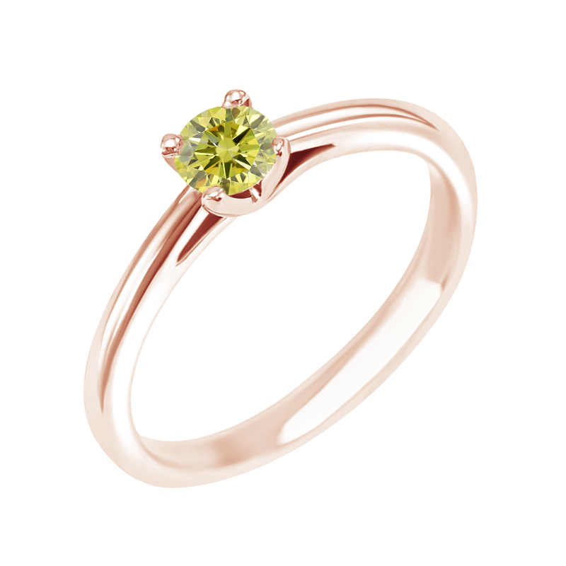 Zásnubní prsten s certifikovaným fancy yellow lab-grown diamantem Katya 113706