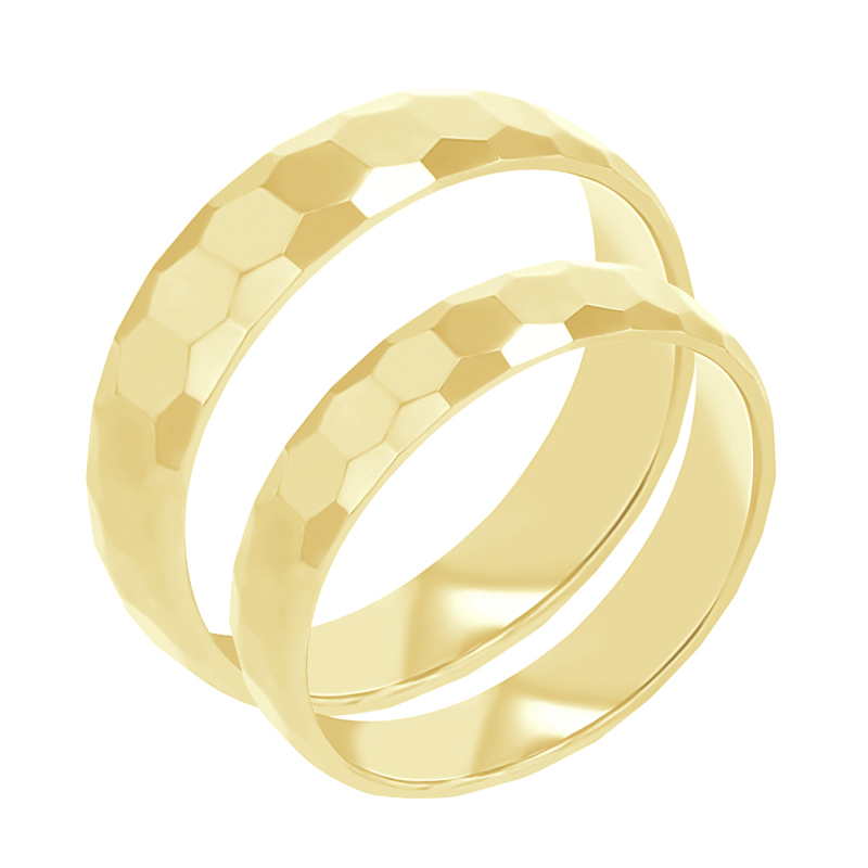 Zlaté tepané snubní prsteny Laurita
