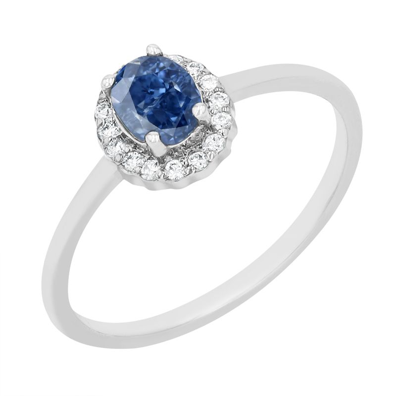 Zásnubní prsten s certifikovaným fancy blue lab-grown diamantem Avis