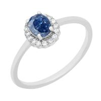 Zásnubní prsten s certifikovaným fancy blue lab-grown diamantem Avis