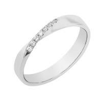 Platinový propletený prsten s diamanty Lasha