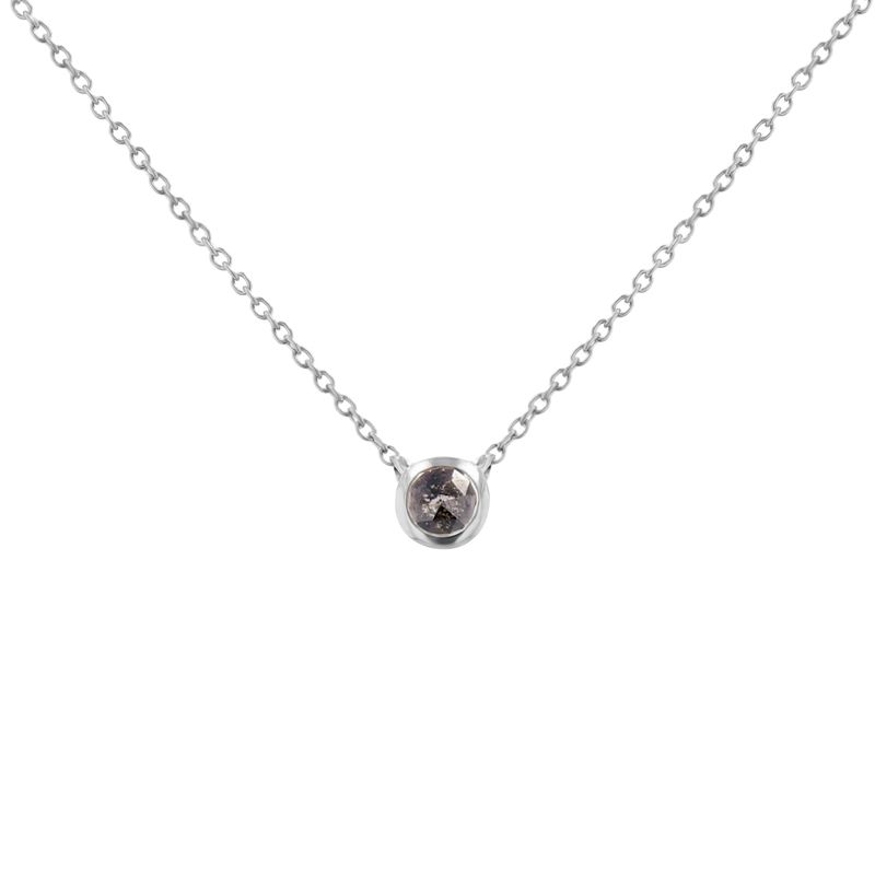Minimalistický náhrdelník se salt and pepper diamantem Glosie 116686