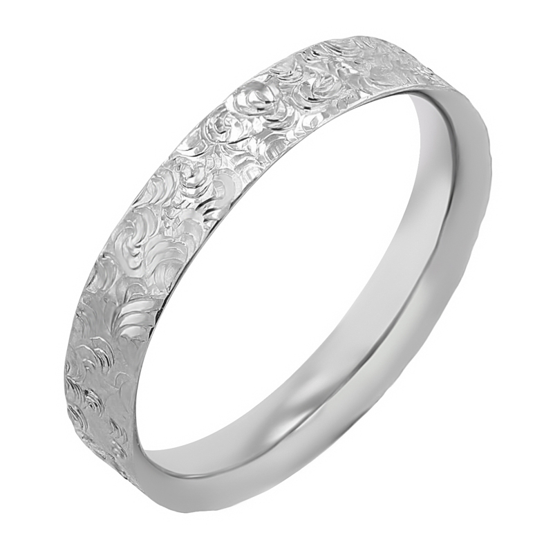 Snubní prsteny s gravírovaným povrchem Faye 116956