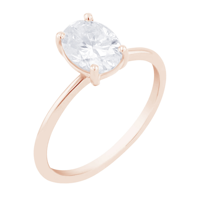 Elegantní zásnubní prsten s oval moissanitem s výběrem velikosti Frost 118876