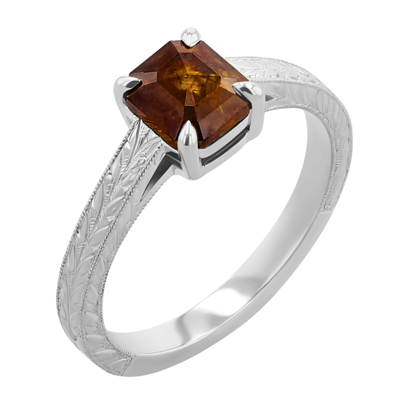 Ručně rytý prsten s emerald salt and pepper diamantem Arlena 119686