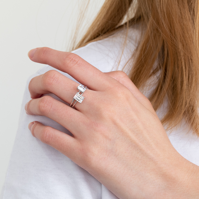 Zásnubní prsten s emerald diamantem Olson 124726