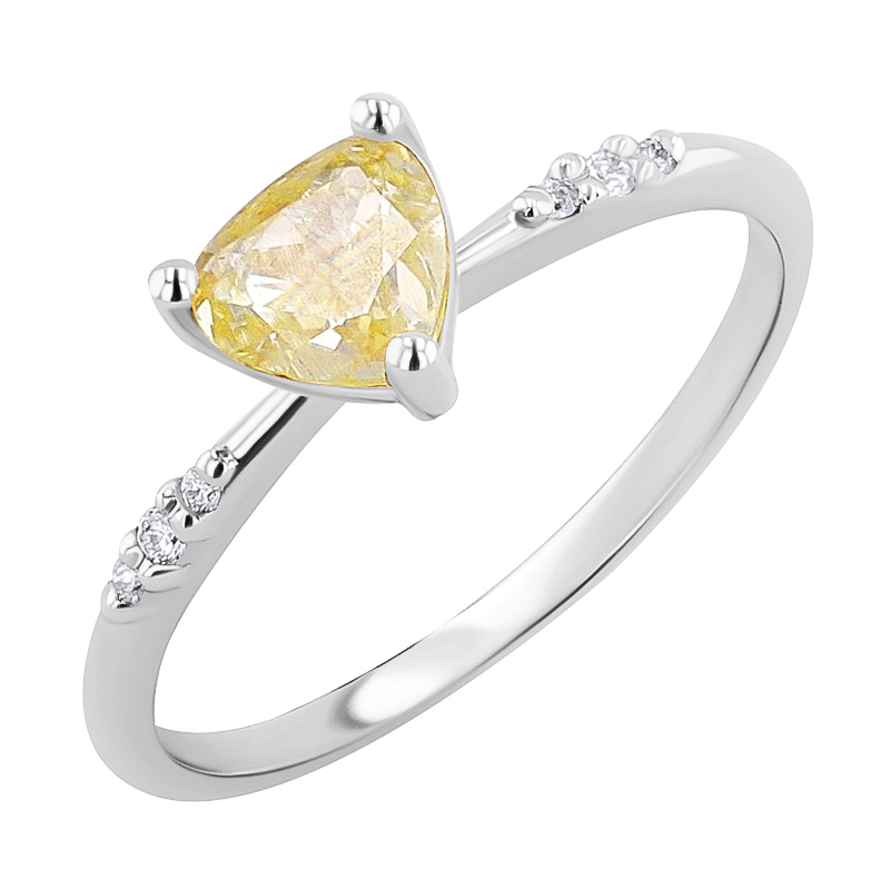 Zlatý zásnubní prsten se žlutým diamantem Julia 126356