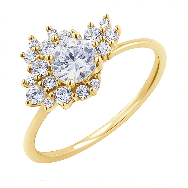 Atypický zásnubní cluster prsten s diamanty Moore 128866