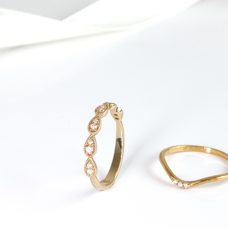 Dámský vintage snubní prsten a klasický komfortní pánský prsten Lacy 135566