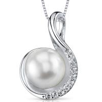 Stříbrný náhrdelník s perlou a zirkony Ziry