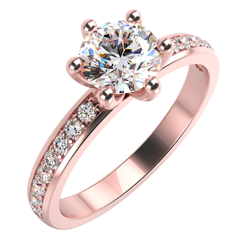 Zlatý diamantový prsten 16006