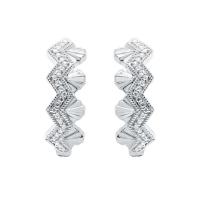 Zlaté neobvyklé kruhové náušnice s lab-grown diamanty Alva