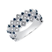 Moderní stříbrný prsten s lab-grown diamanty a safíry Arnt