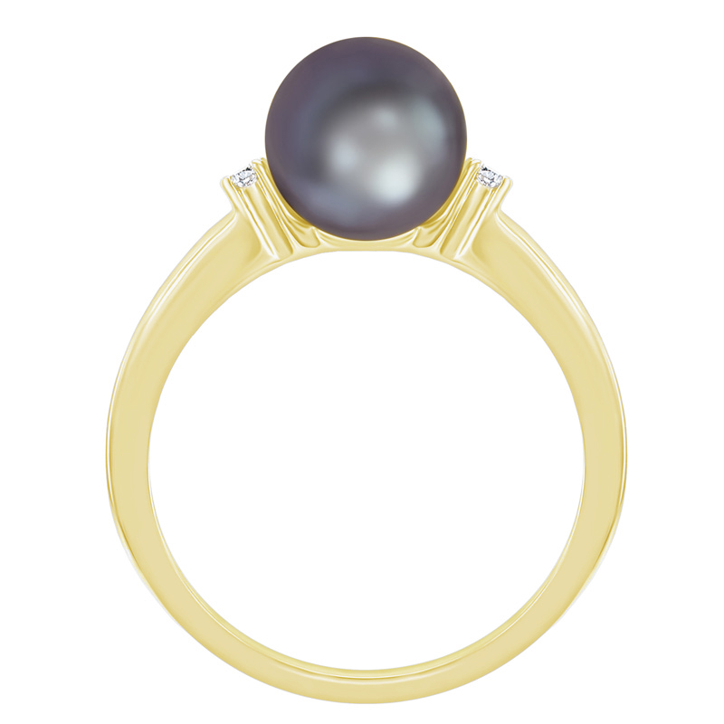 Perlový zlatý prsten s diamanty
