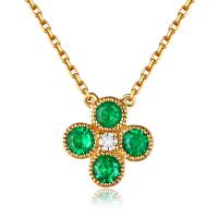 Zlatý smaragdový náhrdelník s diamantem Emely
