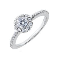 Květinkový zásnubní prsten s diamanty Belina
