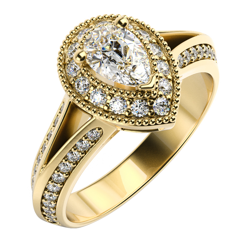 Zásnubní zlatý prsten s diamanty Talita