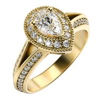 Zásnubní zlatý prsten s diamanty Yorony