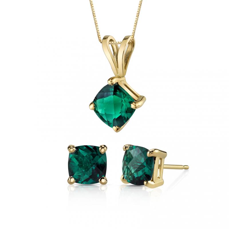Zlatá kolekce šperků s cushion smaragdy Balthial