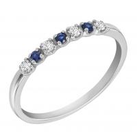 Platinový eternity prsten s modrými safíry a diamanty Gianna