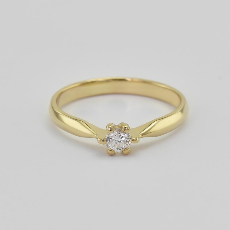 Zlatý prsten s moissanitem 22066