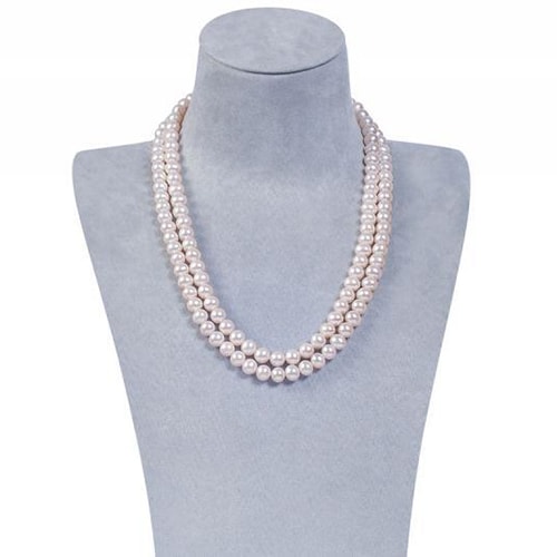 Perlový náhrdelník s bílými perlami 24576