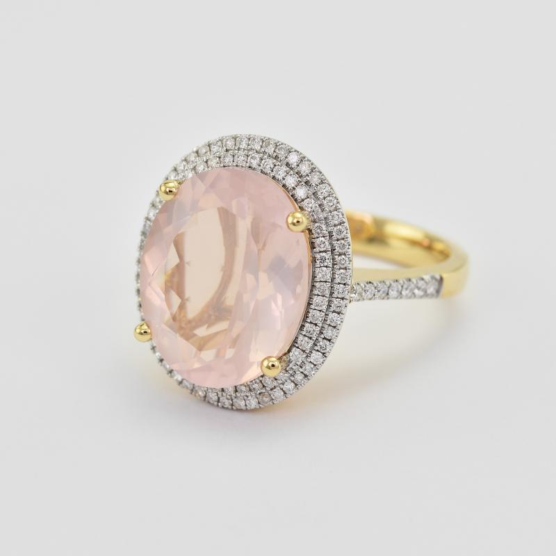 Prsten s růžovým quartzem 25156