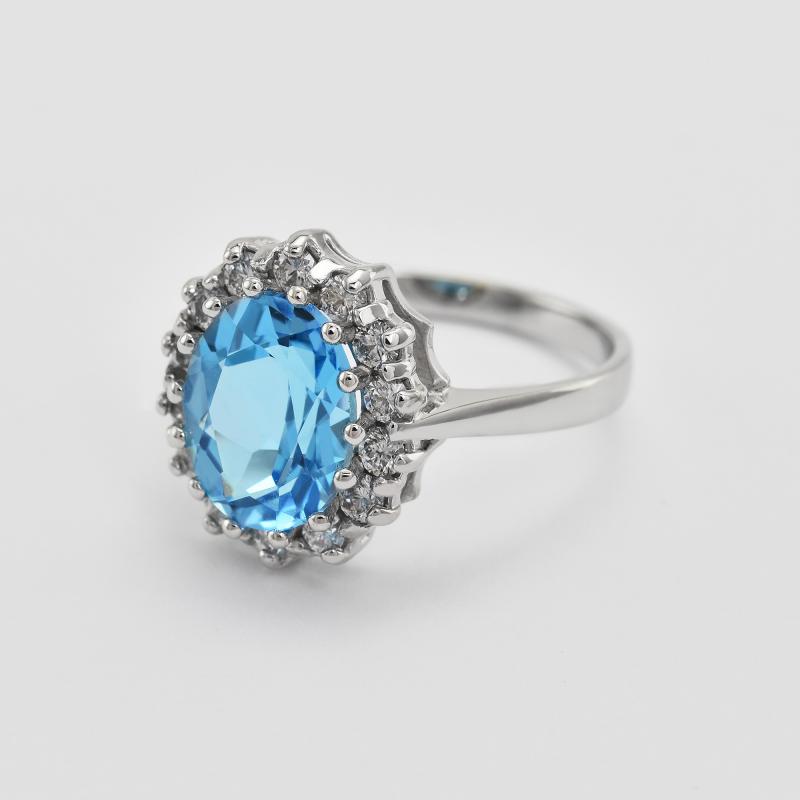 Prsten s modrým topazem 25196