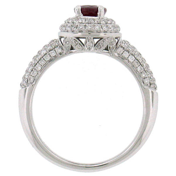 Diamantový zlatý prsten s rubínem 2526