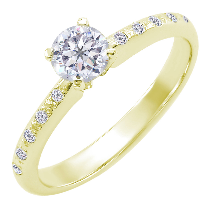 Zlatý zásnubní prsten s diamanty Yska
