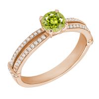 Zásnubní prsten ze zlata s olivínem a diamanty Zico