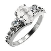 Zásnubní prsten s bílým topazem a diamanty Tulga