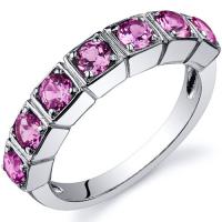 Stříbrný prsten zdobený růžovými safíry Navadurga