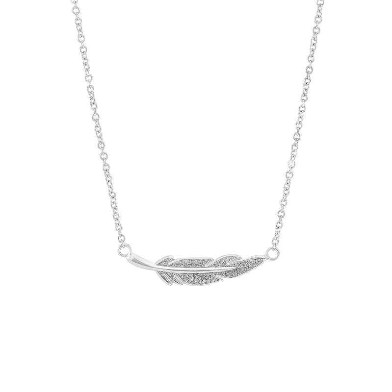 Stříbrný fashion náhrdelník s peříčkem