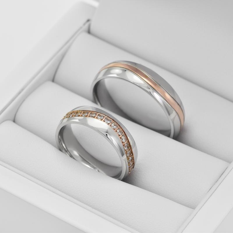 Snubní komfortní prsteny ze zlata s diamanty 33496