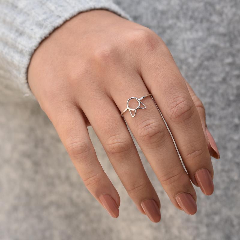 Stříbrný prsten s kočkou Revenne 35316