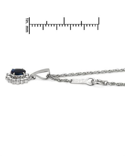 Platinový náhrdelník se safírem a diamanty 356