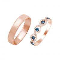 Zlatý prsten s modrými diamanty a pánský komfortní prsten Sanvi