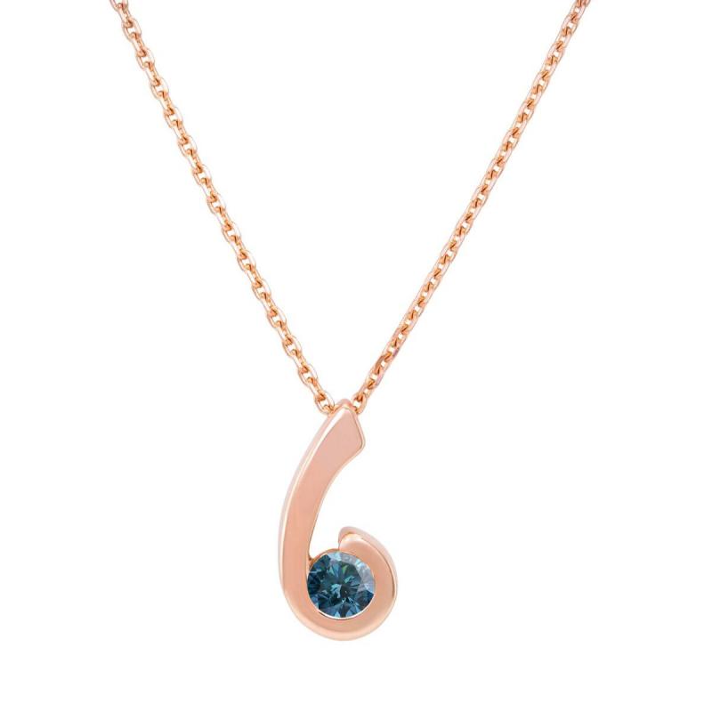 Elegantní zlatý náhrdelník s modrým diamantem Xervios 37376
