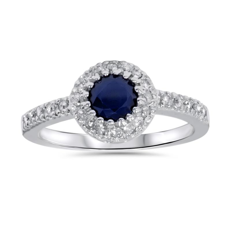 Zásnubní prsten s modrým safírem 3926