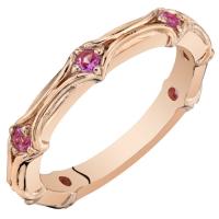 Stříbrný pozlacený eternity prsten s růžovými safíry Eileen