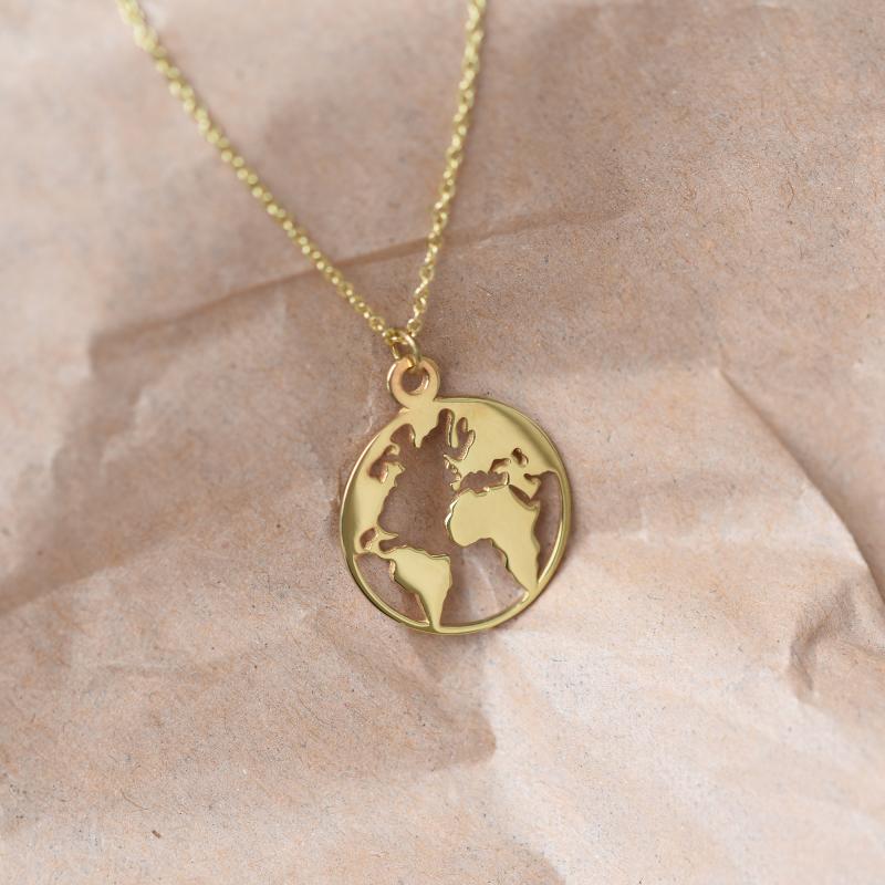 Mapa světa ve zlatém náhrdelníku 45936